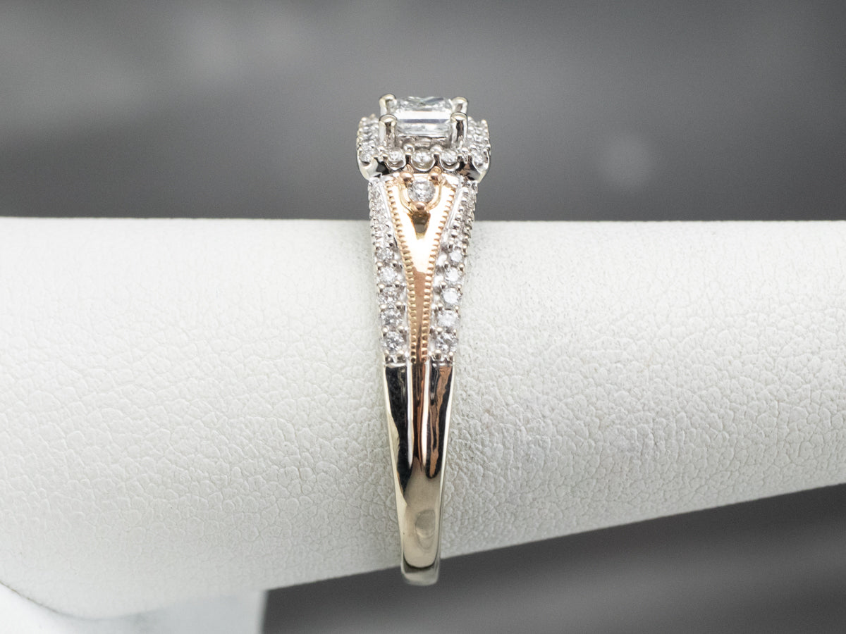 Modern Princess Cut Diamond Engagement Ring