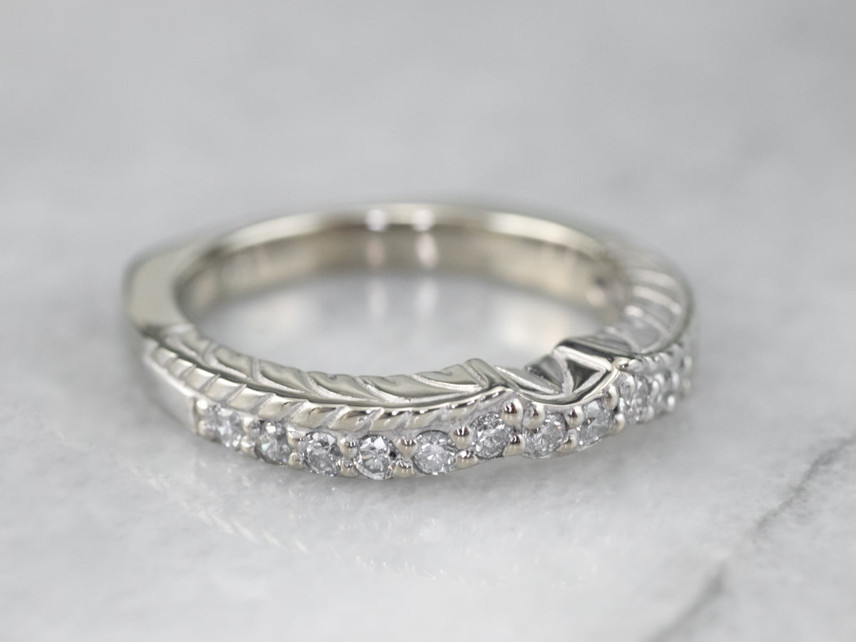 Engraved Diamond Contour Band