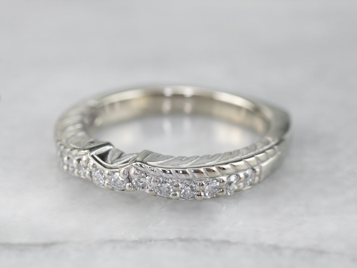 Engraved Diamond Contour Band
