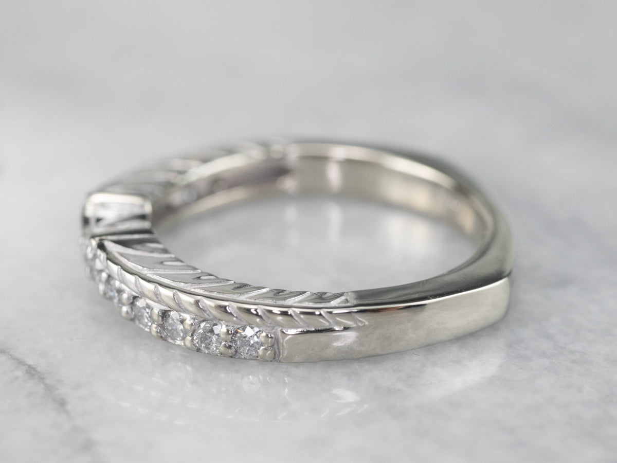 Engraved Diamond Contour Band