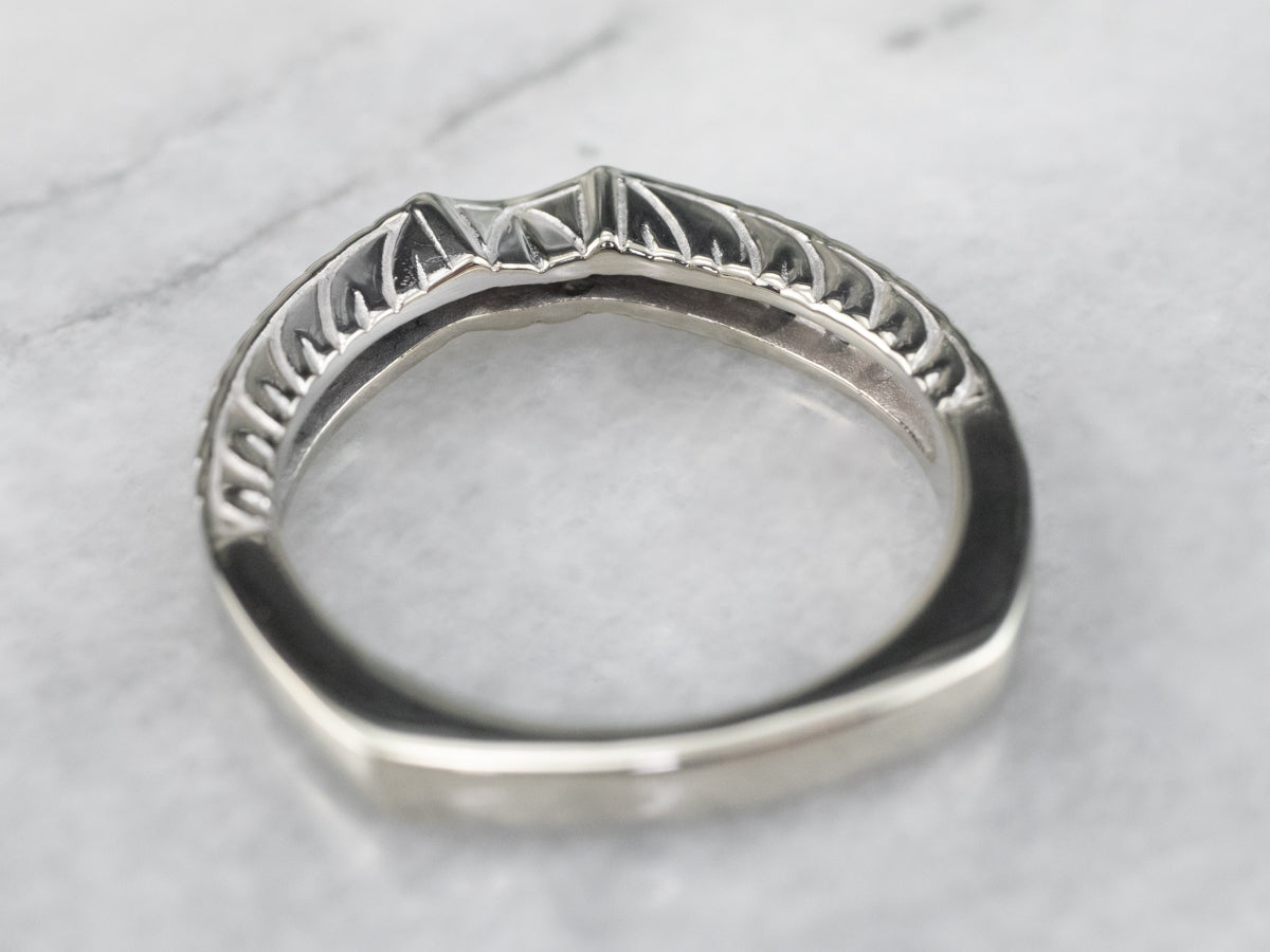 Engraved Diamond Contour Band
