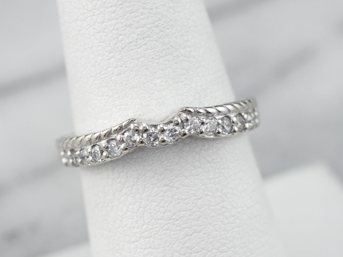 Engraved Diamond Contour Band