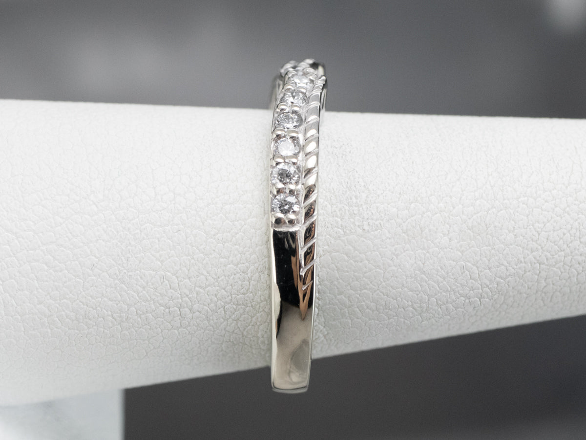Engraved Diamond Contour Band