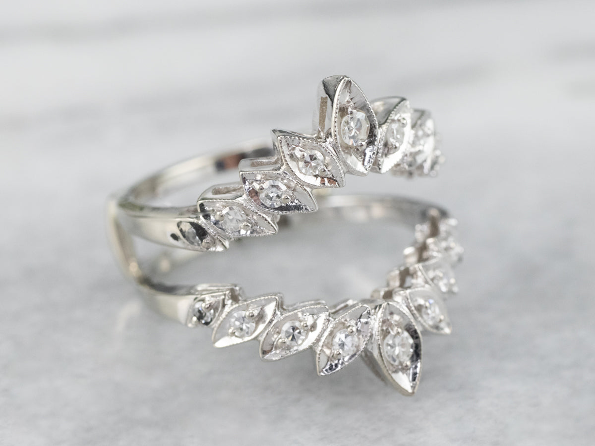 Vintage Diamond White Gold Enhancer Band