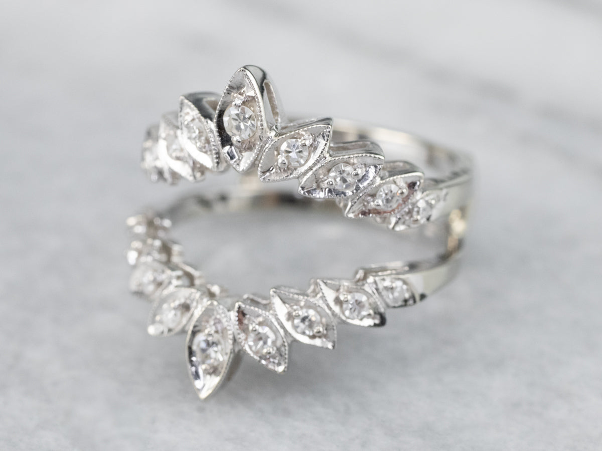 Vintage Diamond White Gold Enhancer Band