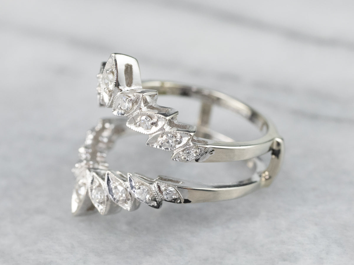 Vintage Diamond White Gold Enhancer Band