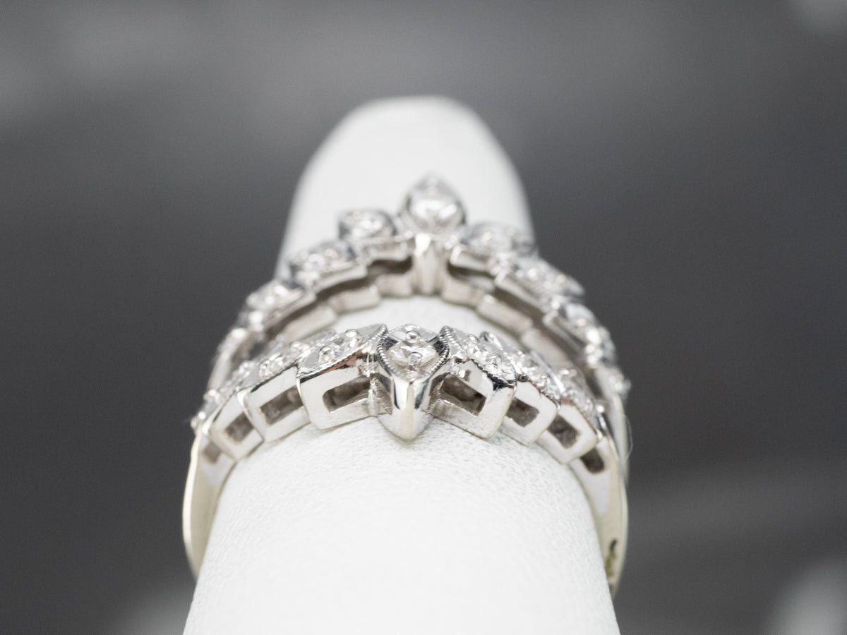 Vintage Diamond White Gold Enhancer Band
