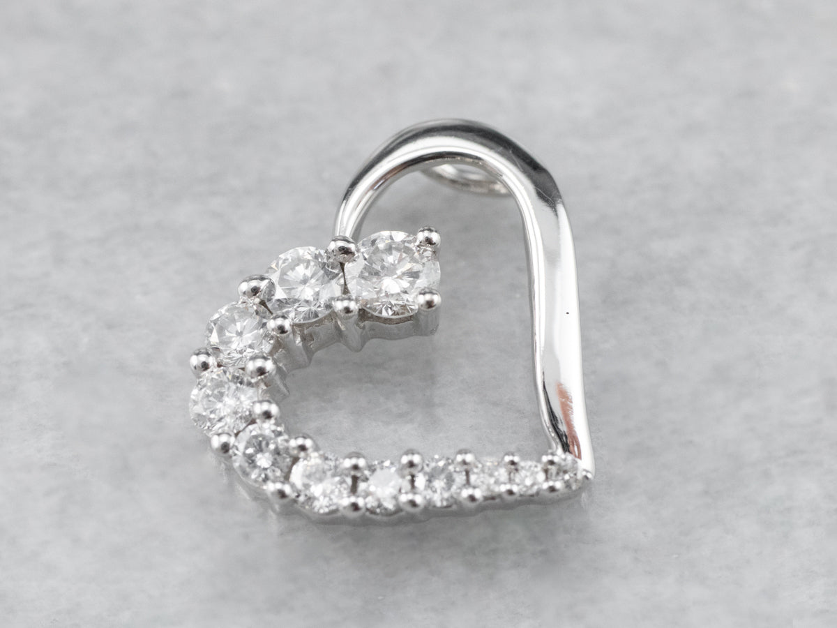 White Gold Diamond Heart Pendant
