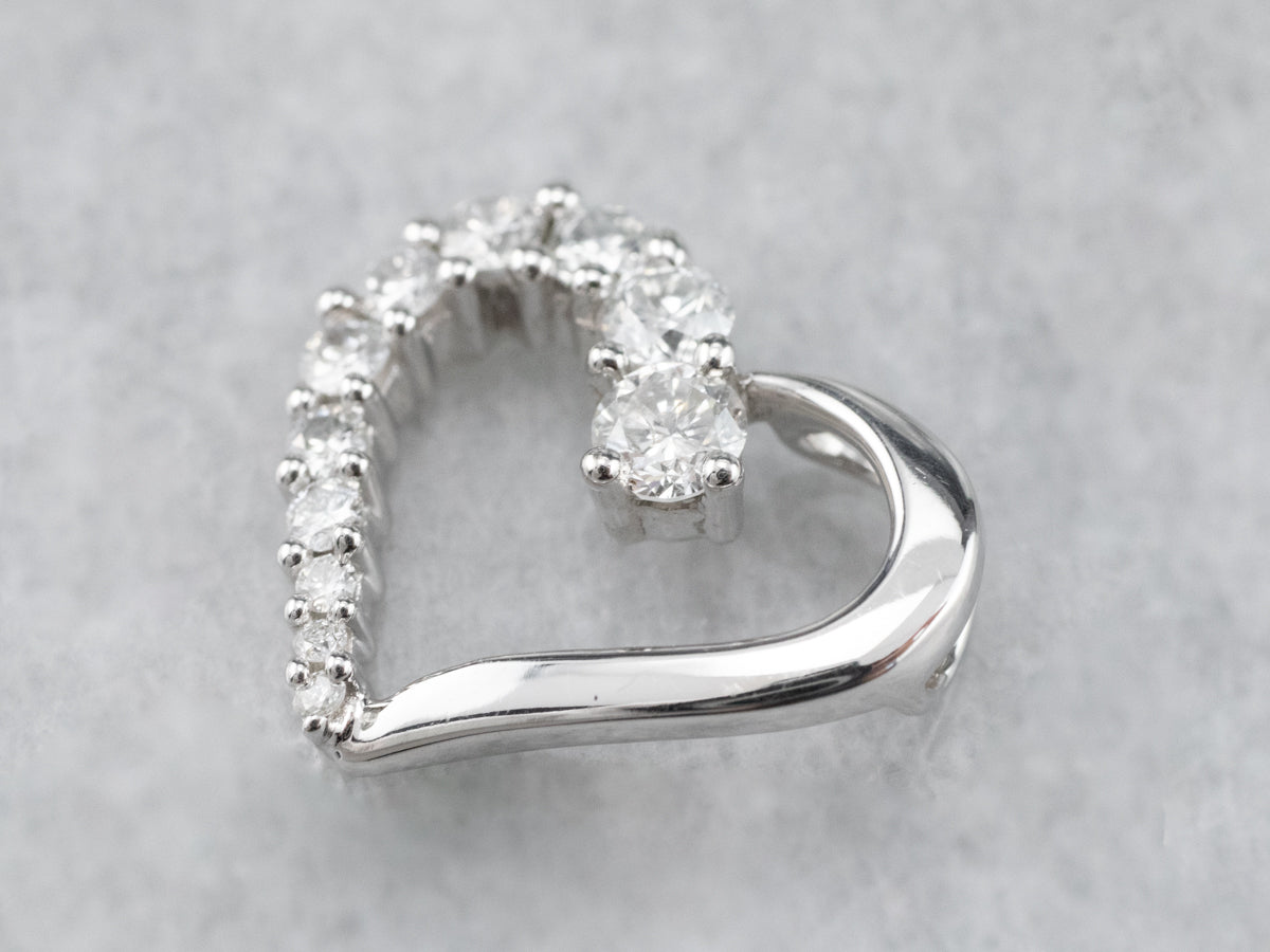 White Gold Diamond Heart Pendant