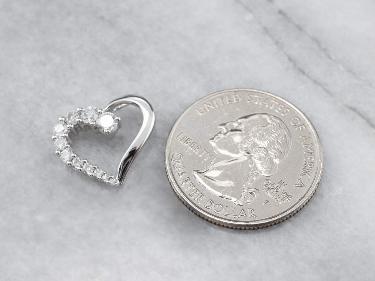 White Gold Diamond Heart Pendant