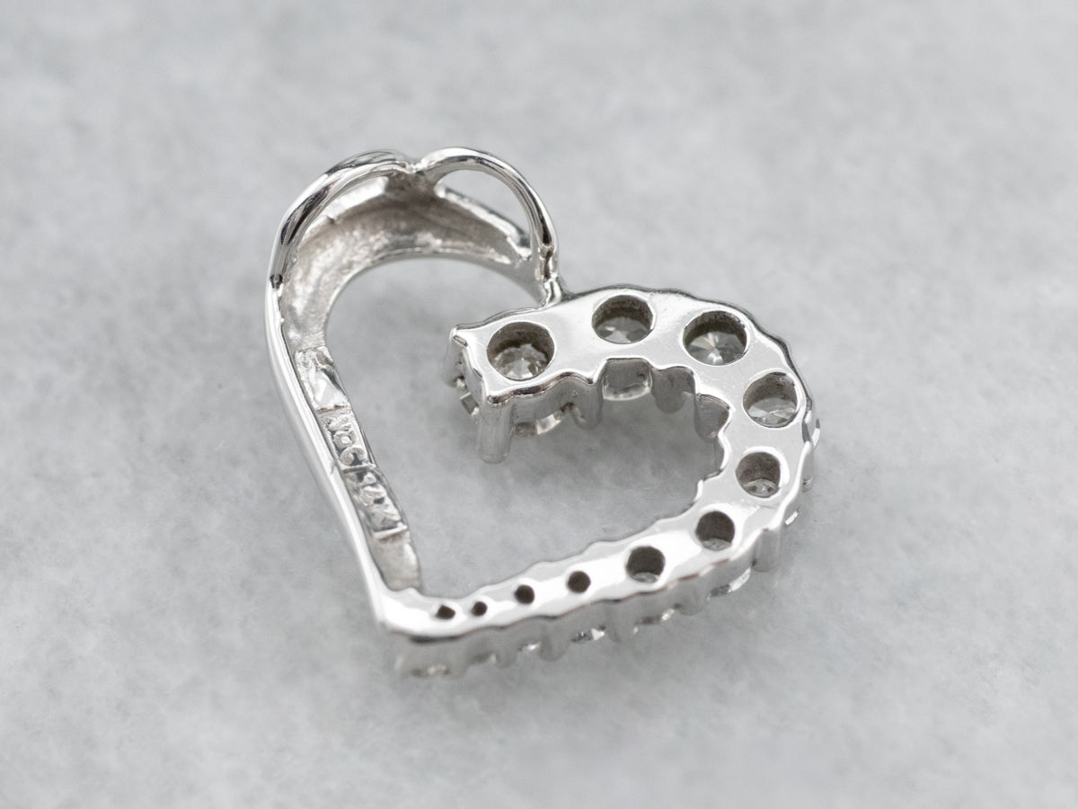 White Gold Diamond Heart Pendant