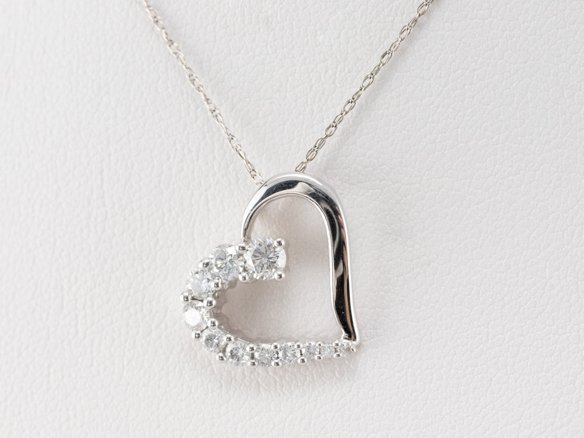 White Gold Diamond Heart Pendant