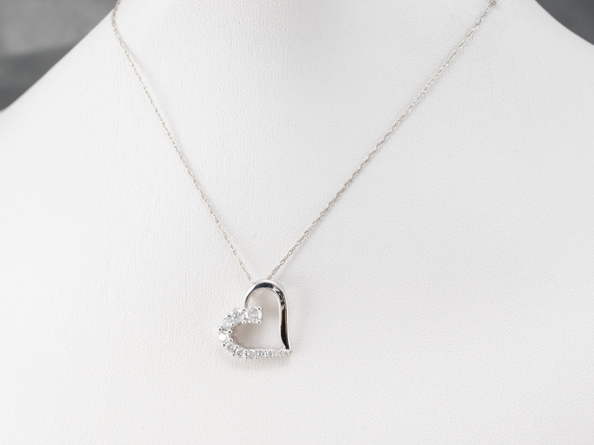 White Gold Diamond Heart Pendant