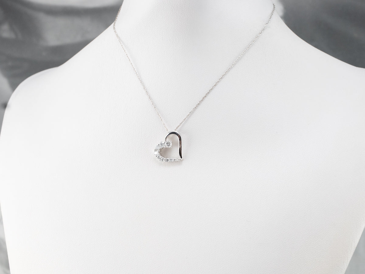White Gold Diamond Heart Pendant