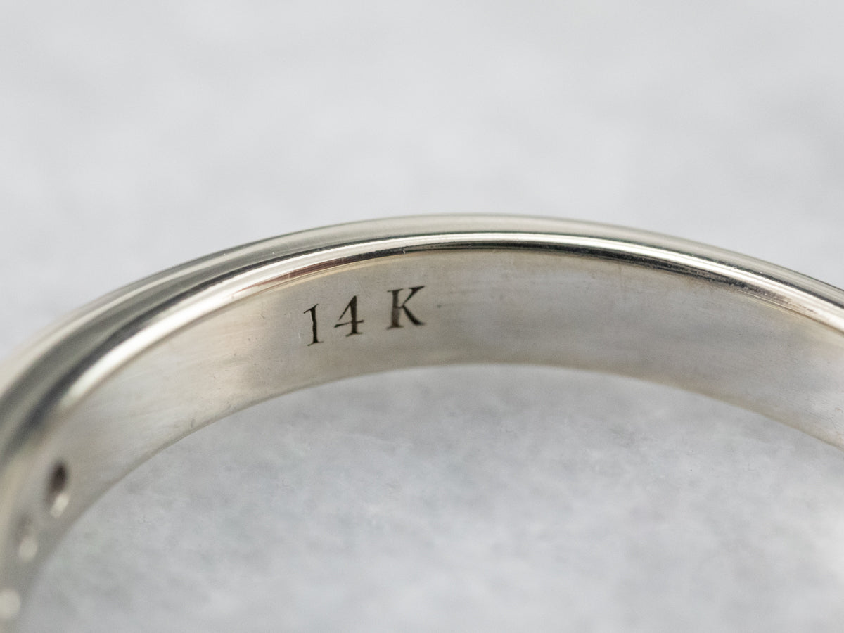 Channel Set Diamond White Gold Band