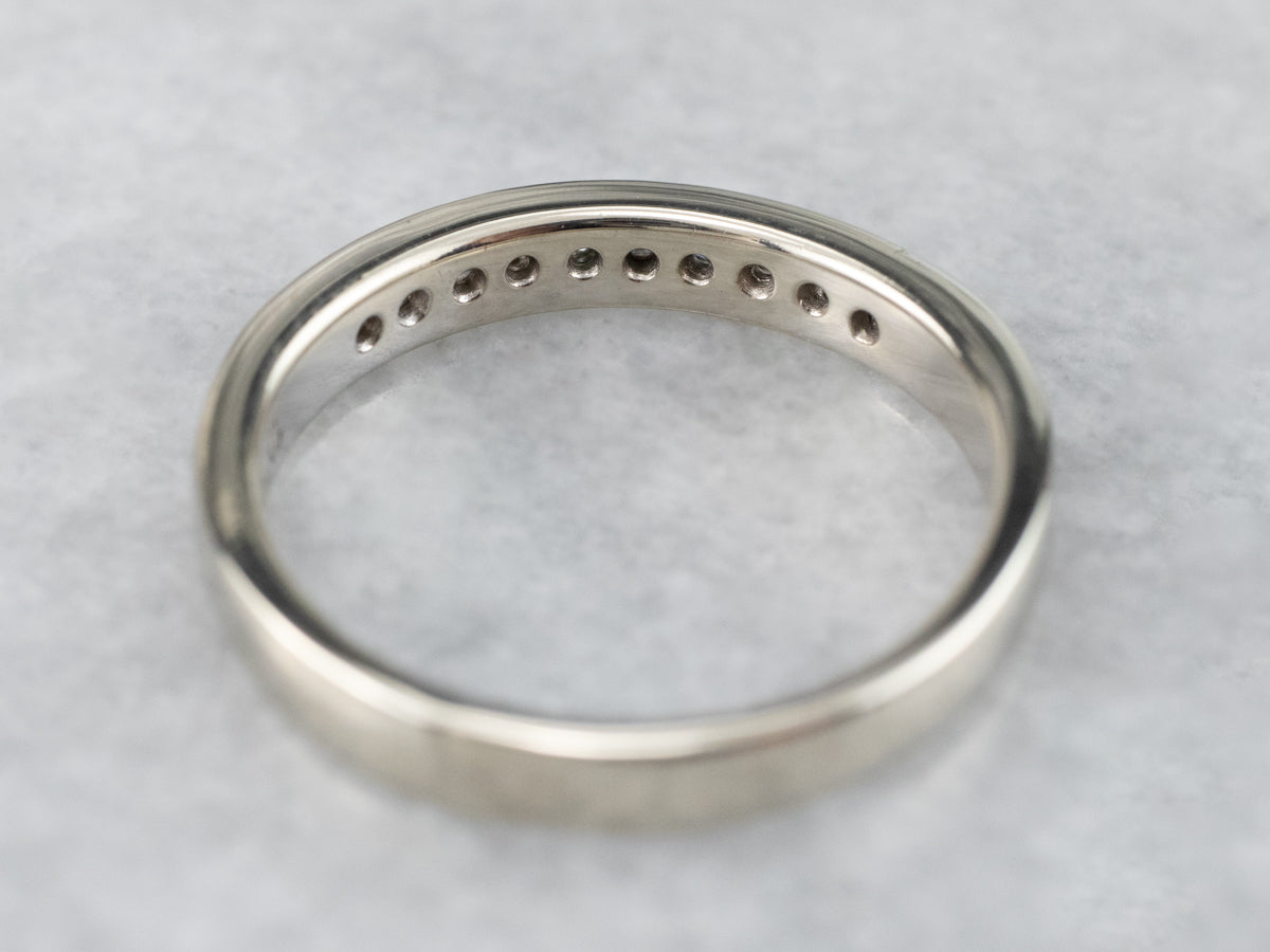 Channel Set Diamond White Gold Band