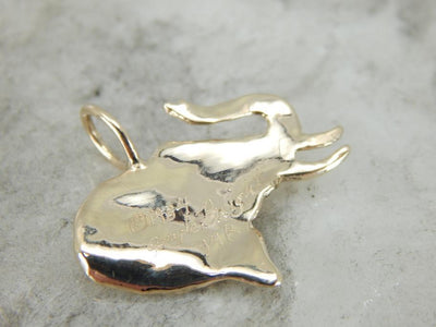 Highly Detail Yellow Gold Elephant Pendant