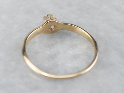 Small Buttercup Diamond Solitaire Ring