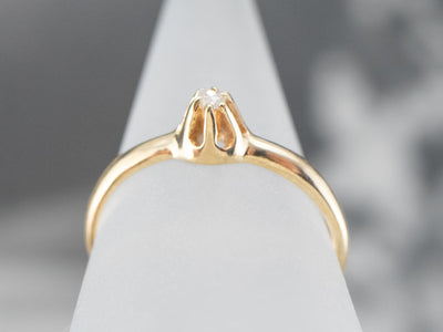 Small Buttercup Diamond Solitaire Ring