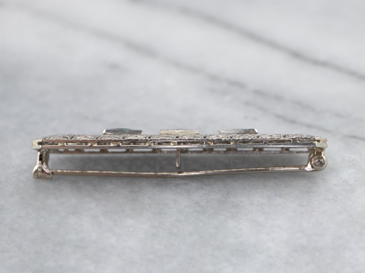 Art Deco Diamond Filigree Brooch