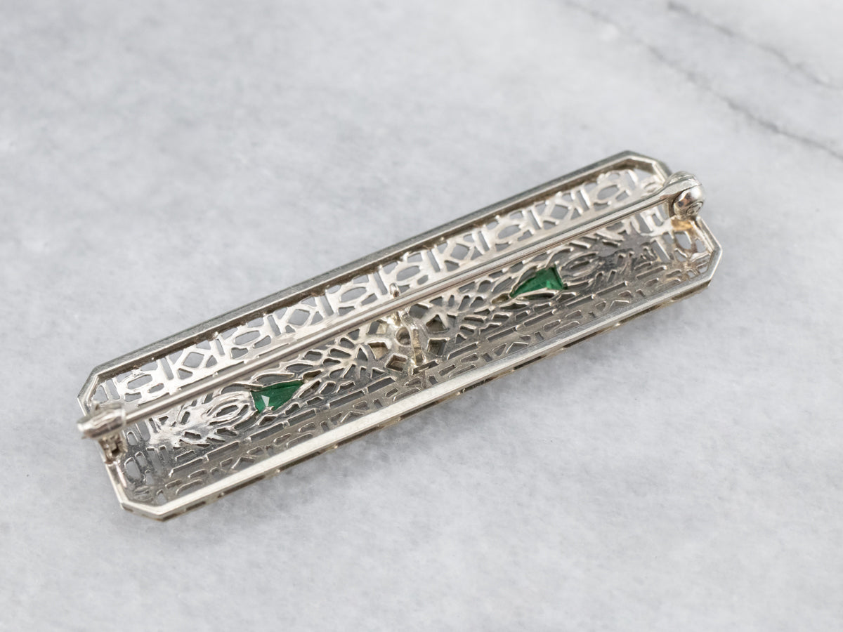 Art Deco Diamond Filigree Brooch