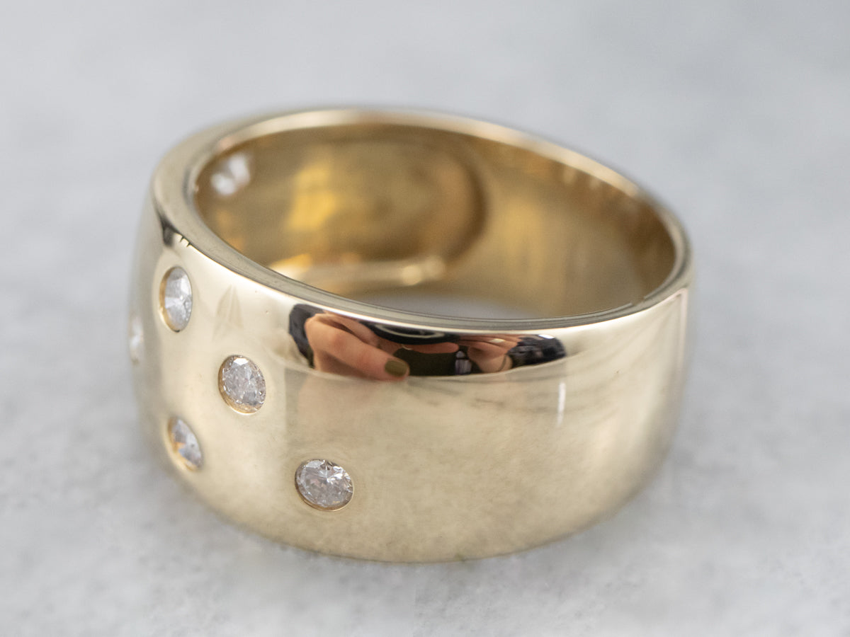 Yellow Gold Diamond Etoile Band