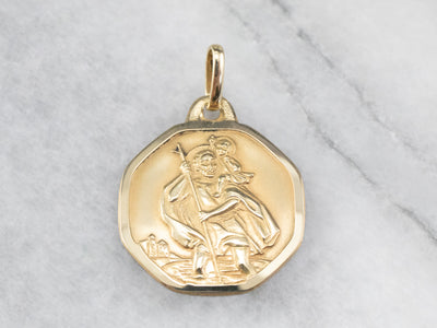 Gold Saint Christopher Medal