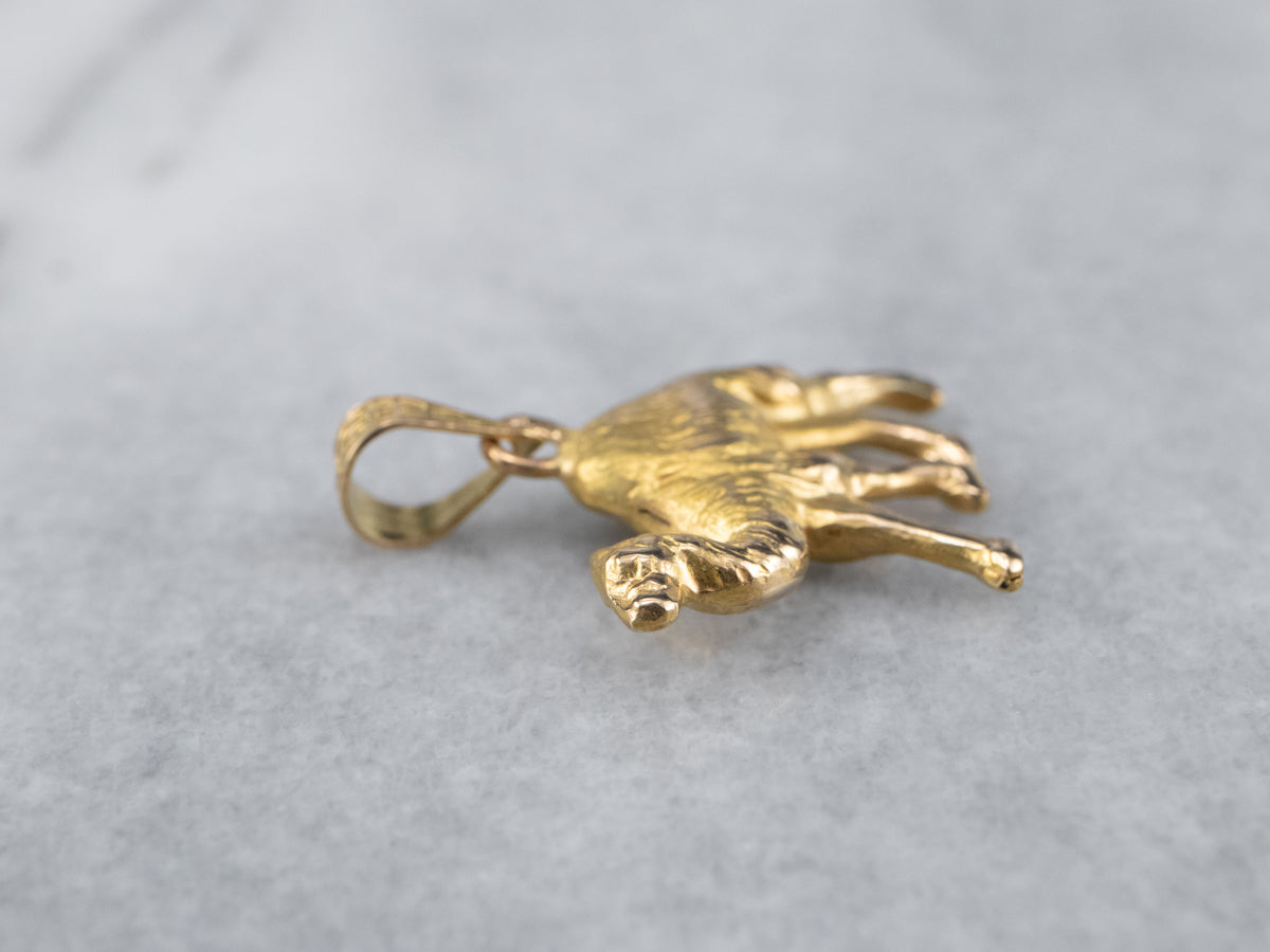 High 18K Gold Camel Charm Pendant