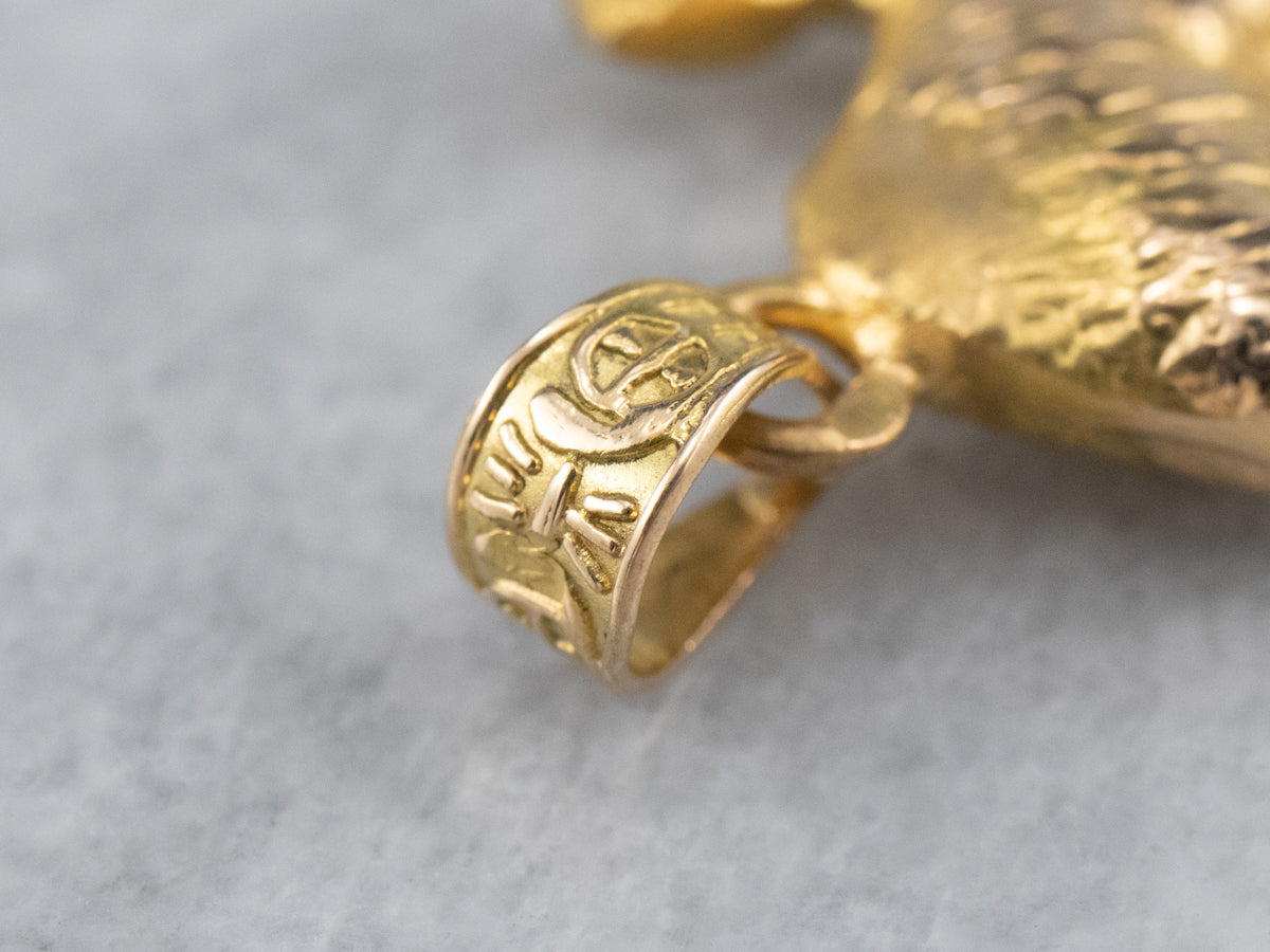 High 18K Gold Camel Charm Pendant