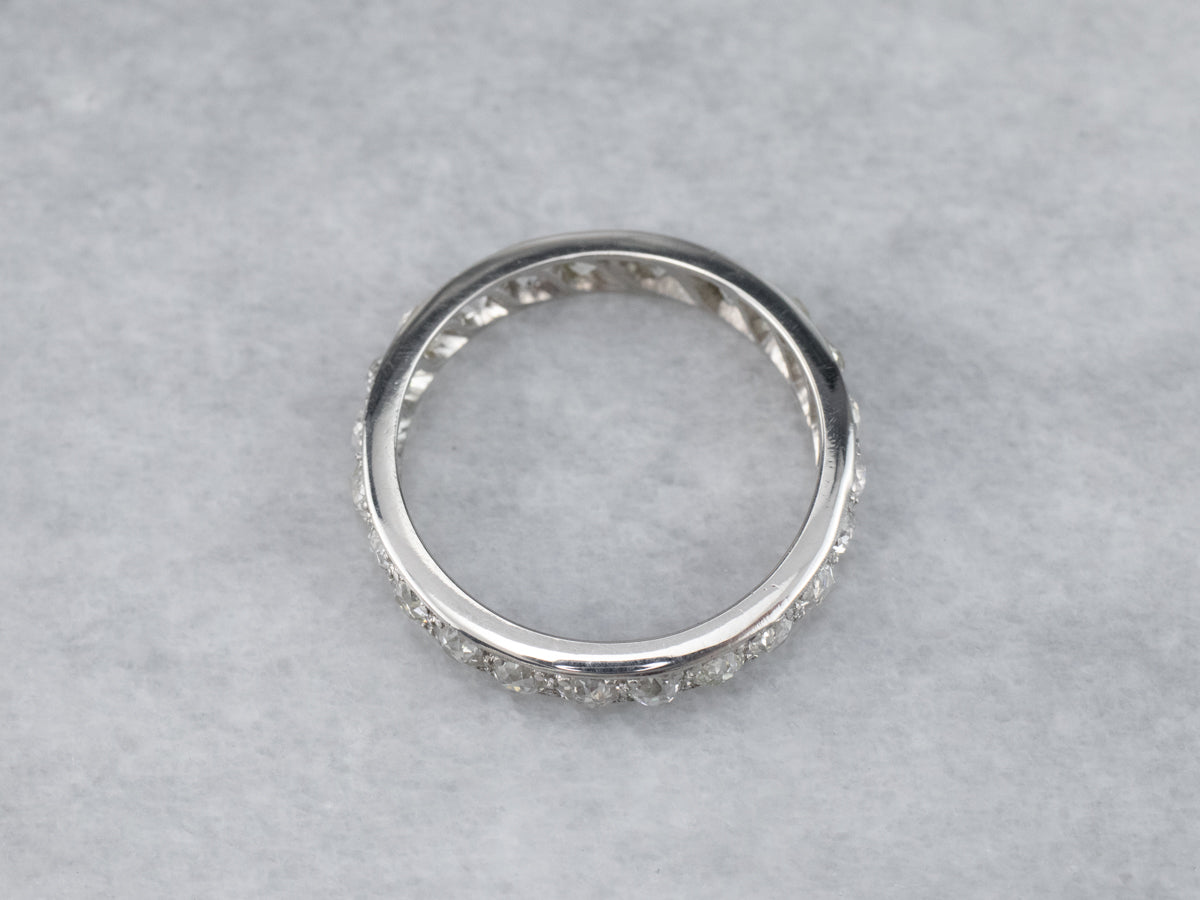 Antique Old Mine Cut Diamond Eternity Band