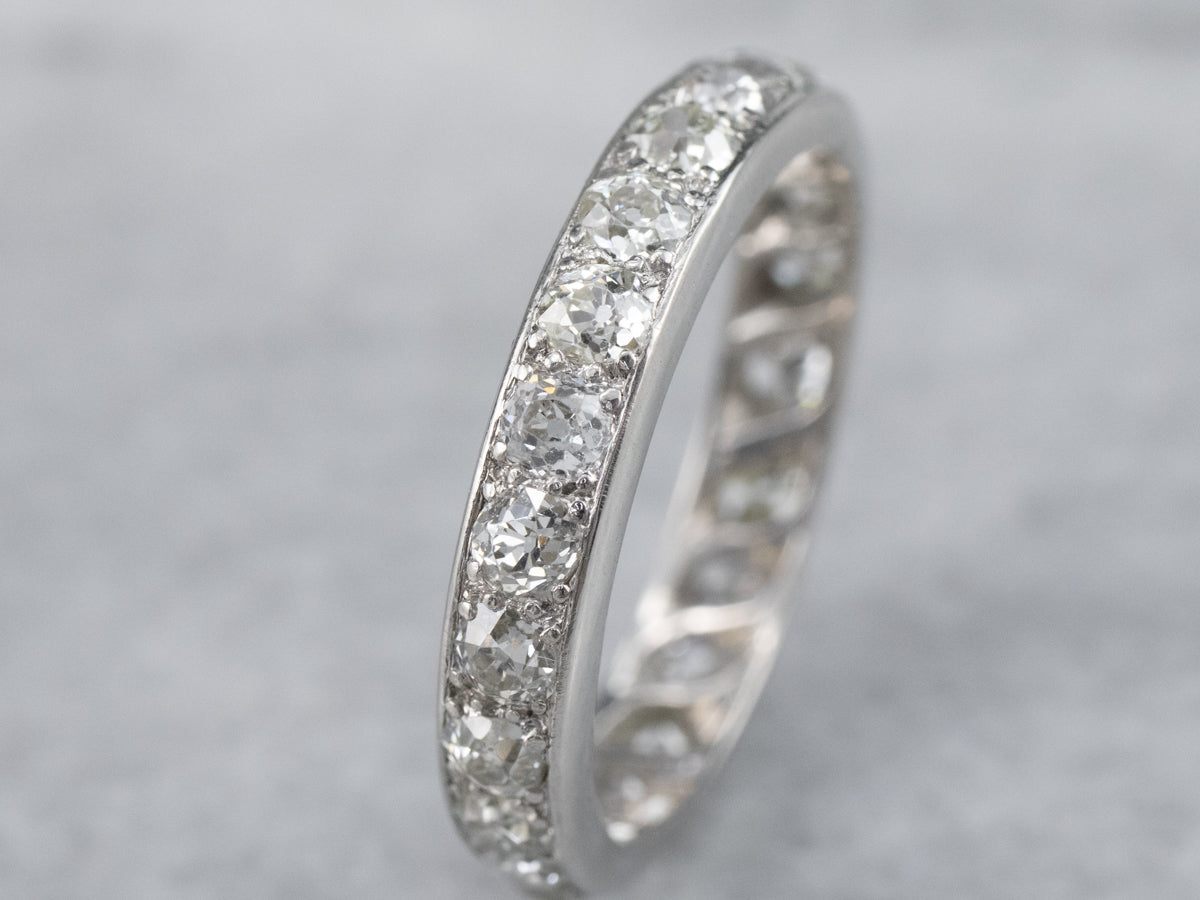 Antique Old Mine Cut Diamond Eternity Band