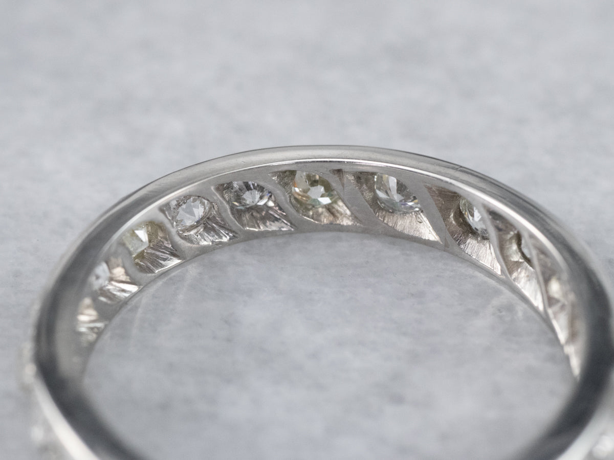 Antique Old Mine Cut Diamond Eternity Band