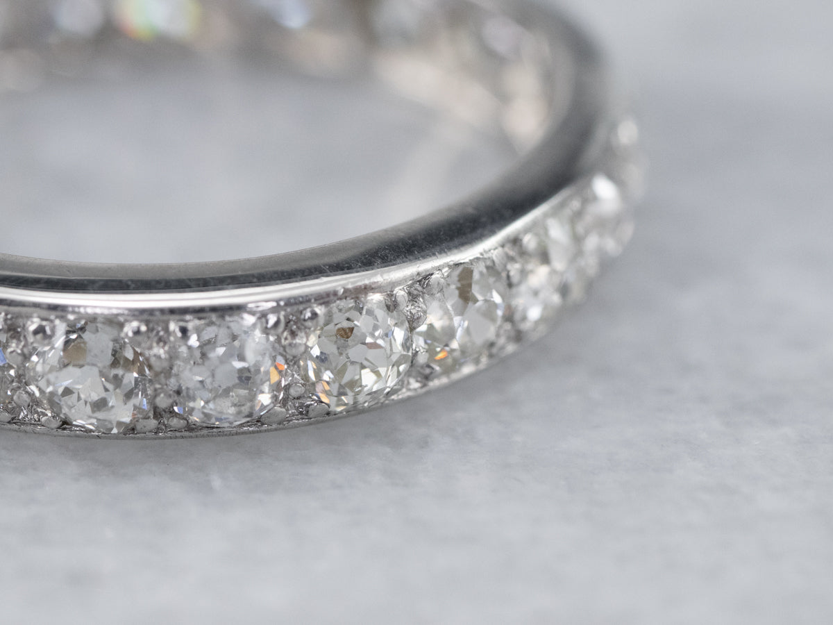 Antique Old Mine Cut Diamond Eternity Band