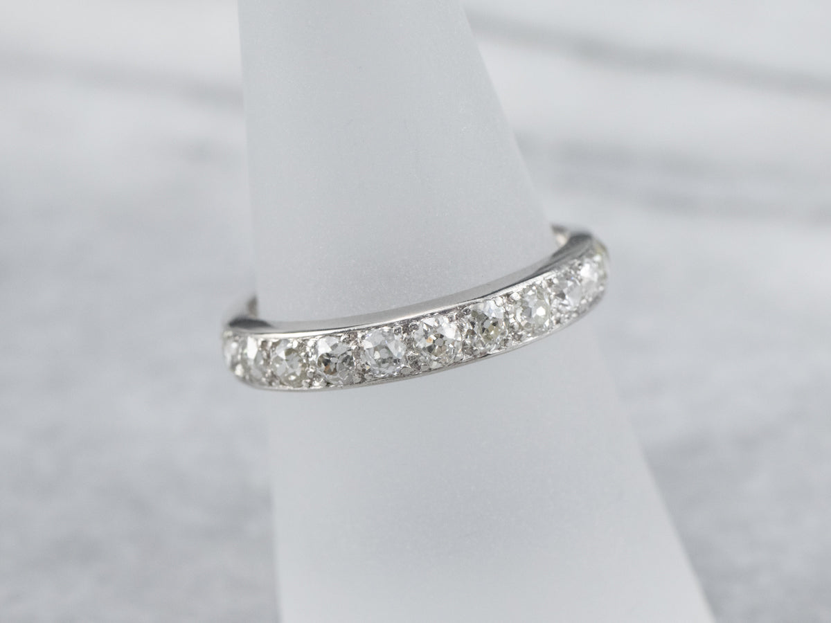 Antique Old Mine Cut Diamond Eternity Band