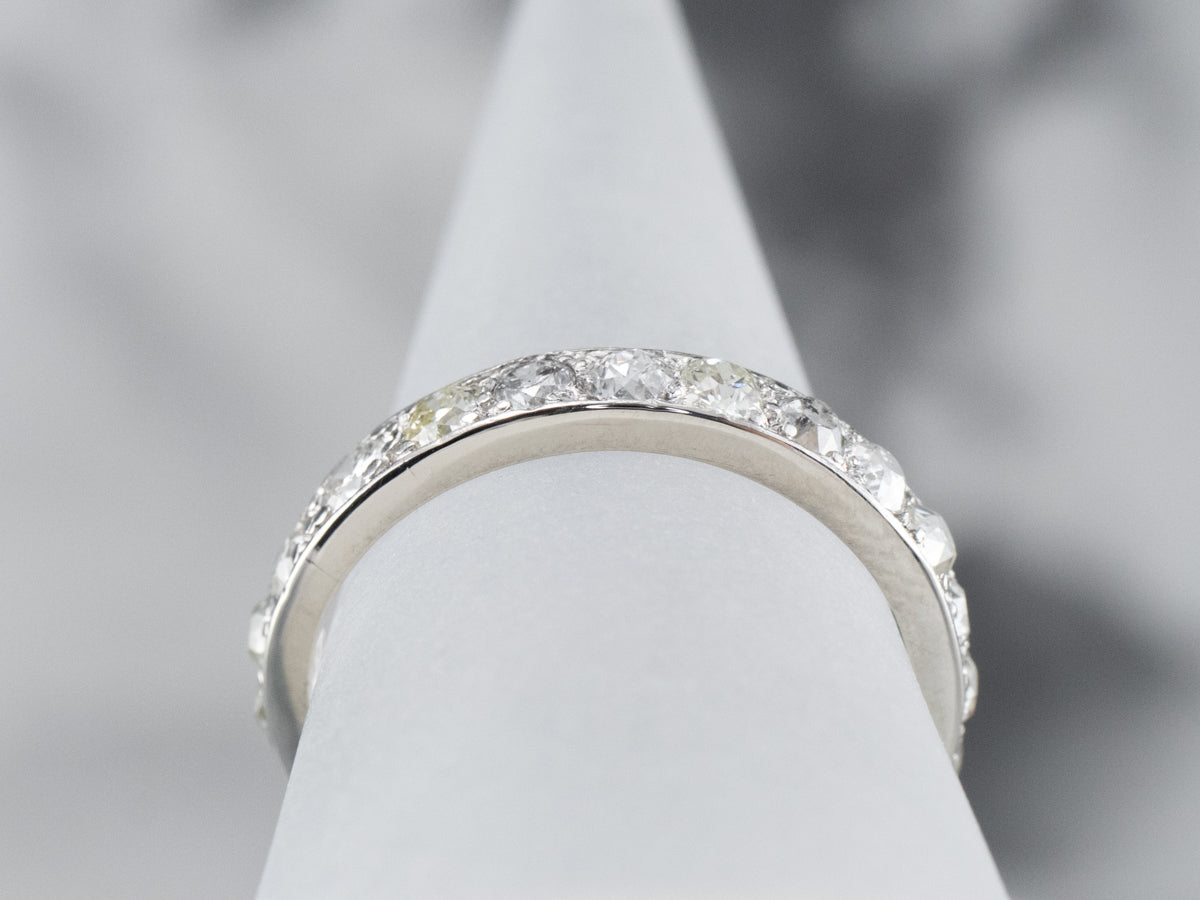 Antique Old Mine Cut Diamond Eternity Band