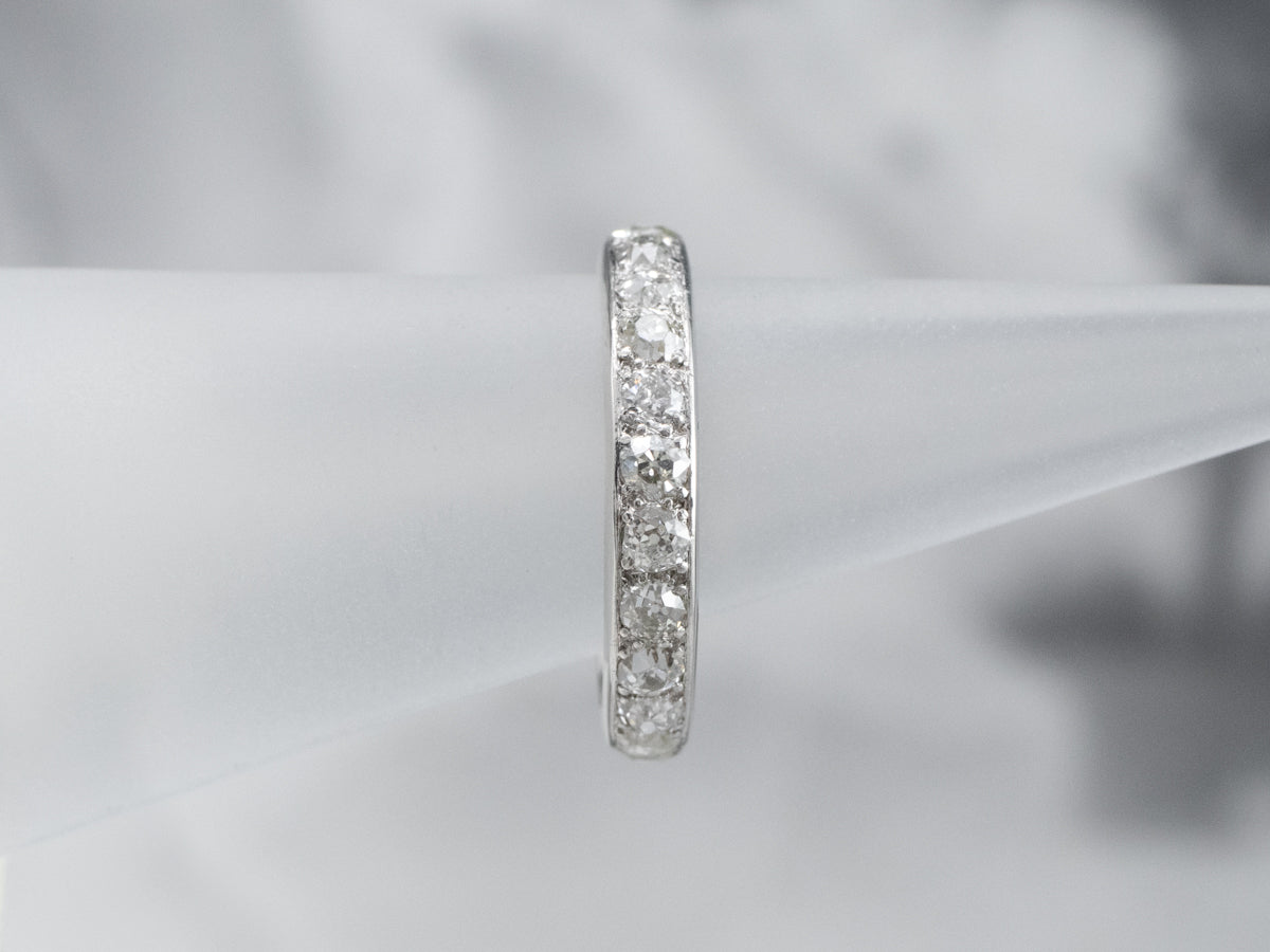 Antique Old Mine Cut Diamond Eternity Band