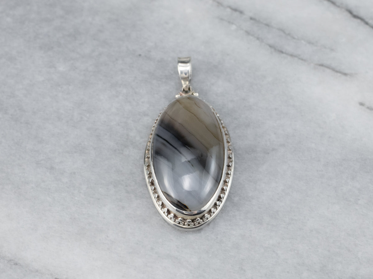 Sterling Silver Montana Agate Pendant