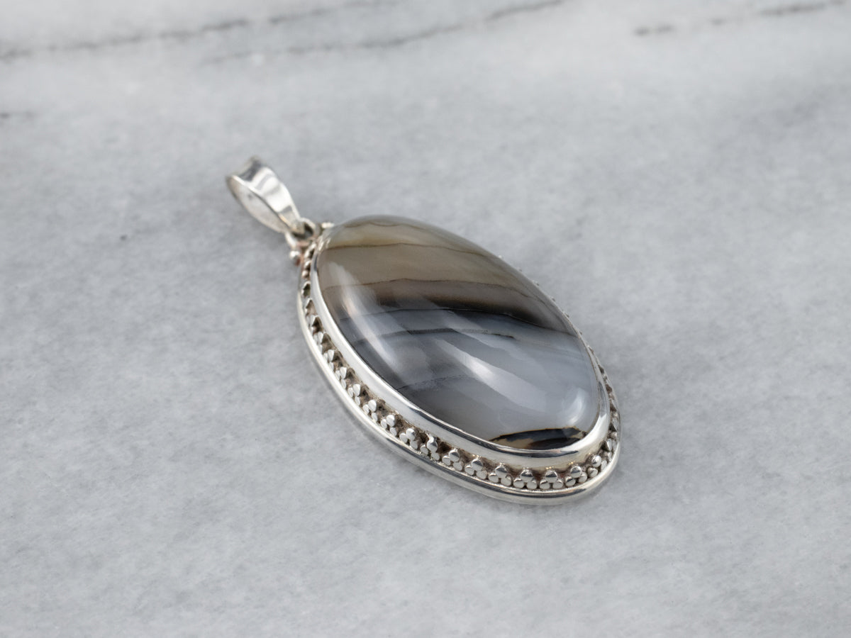 Sterling Silver Montana Agate Pendant