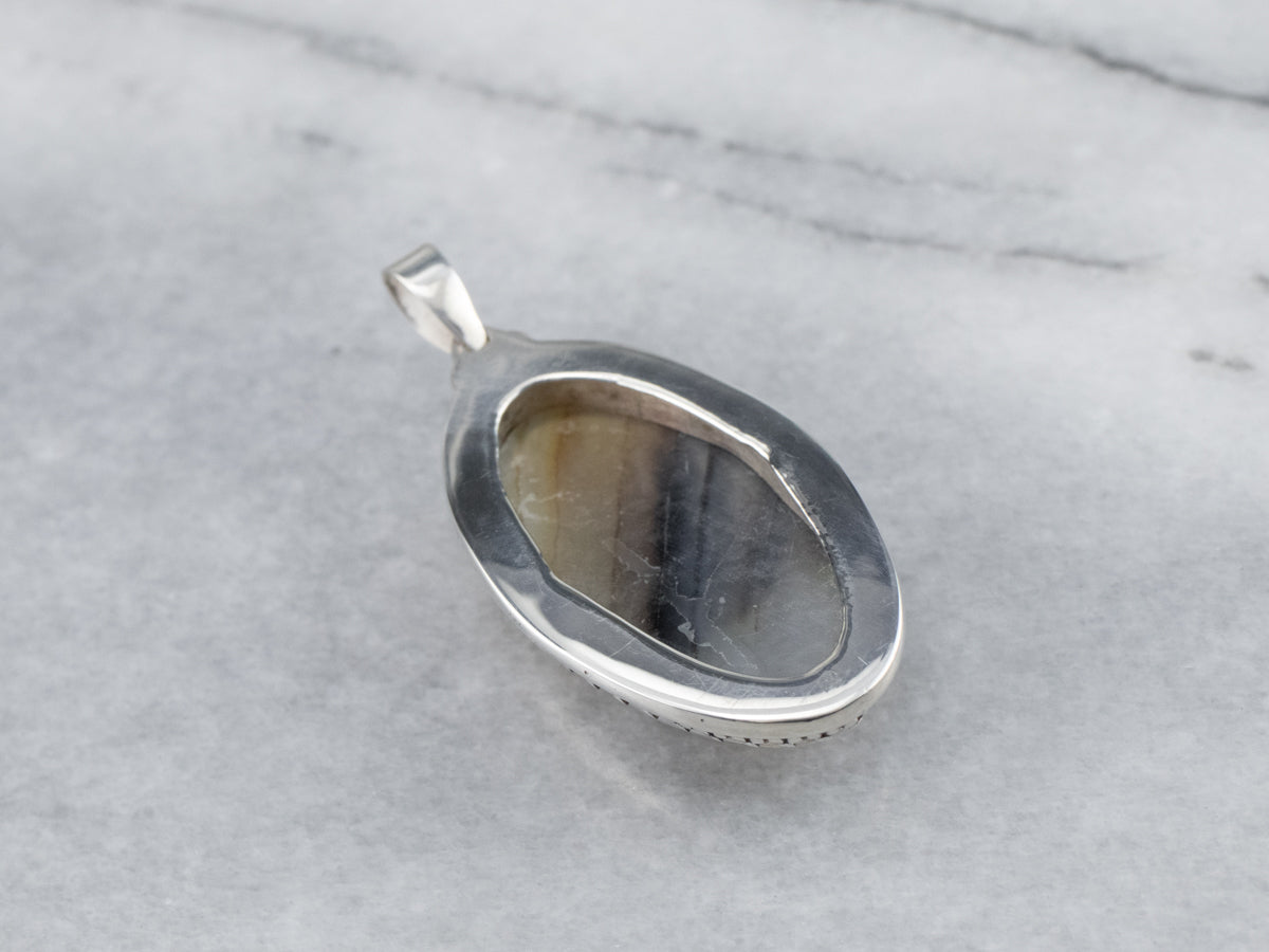 Sterling Silver Montana Agate Pendant