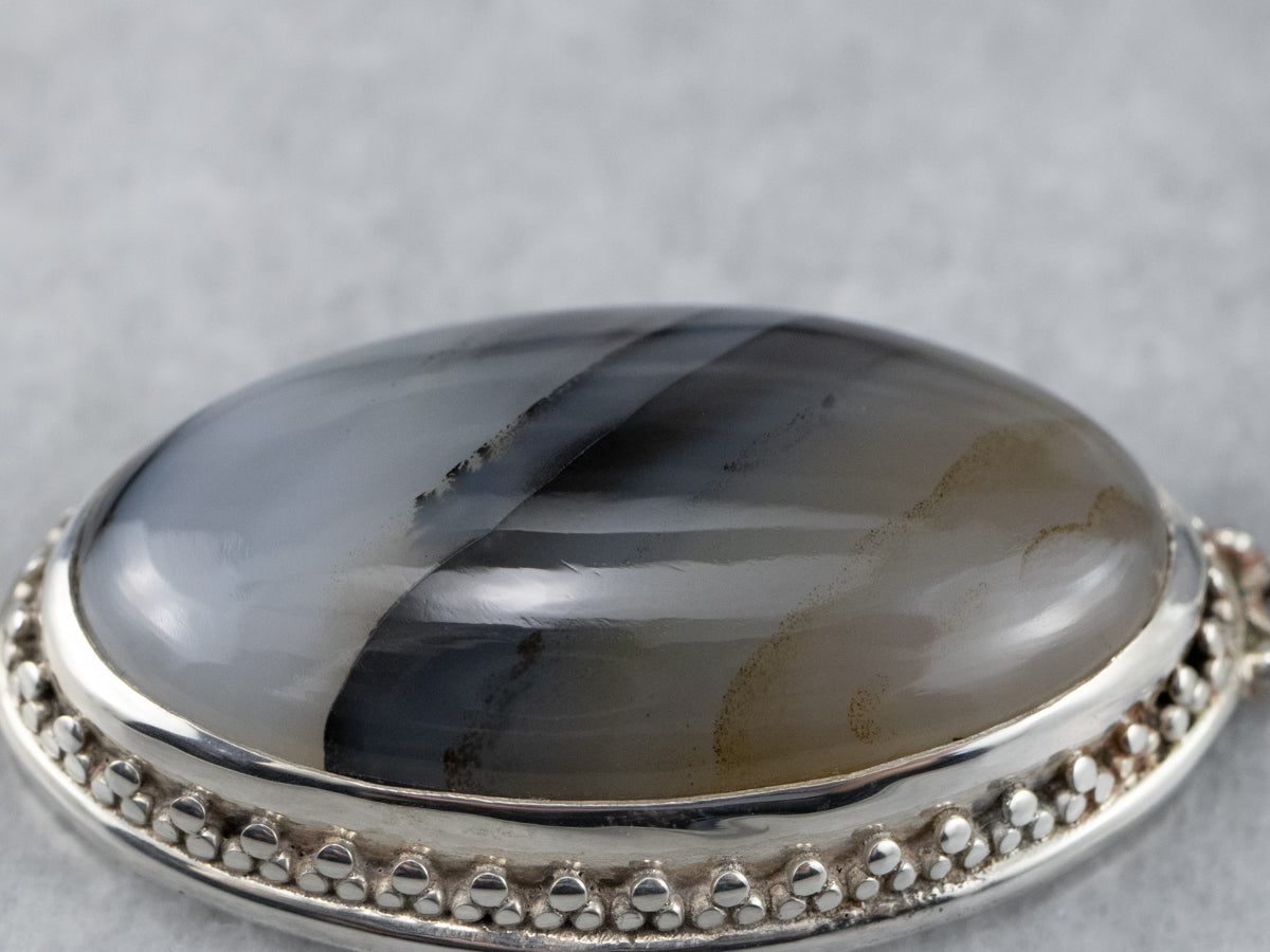 Sterling Silver Montana Agate Pendant