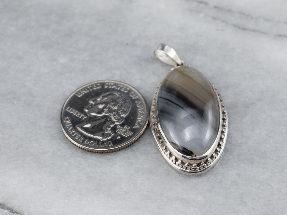 Sterling Silver Montana Agate Pendant