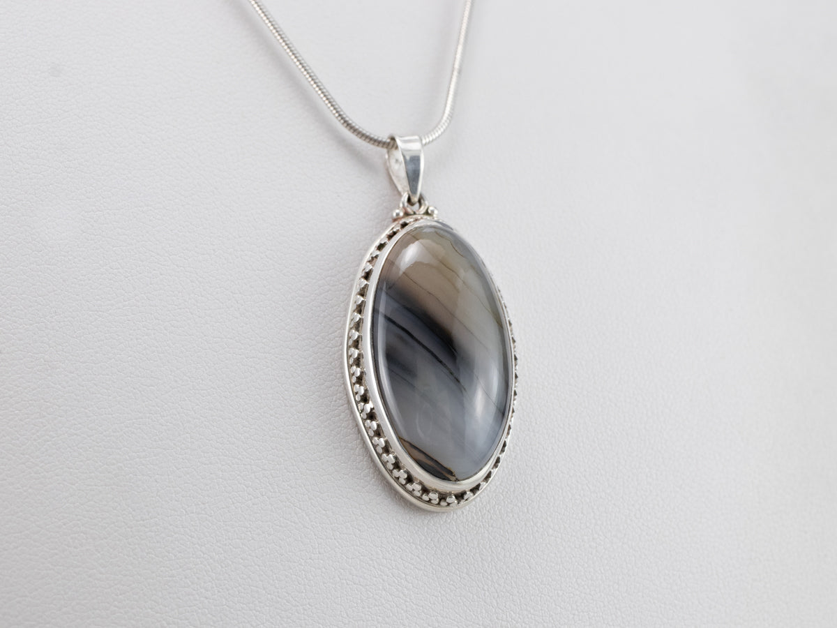 Sterling Silver Montana Agate Pendant