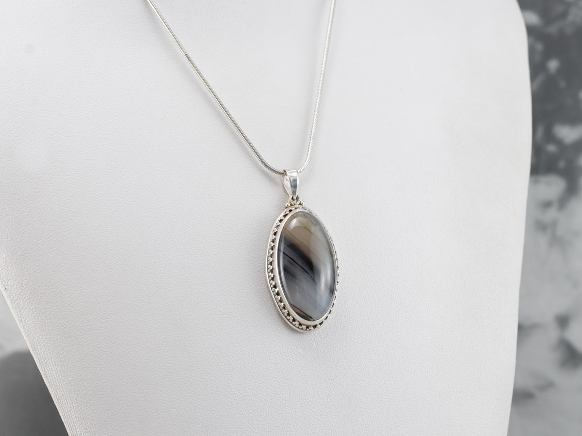 Sterling Silver Montana Agate Pendant