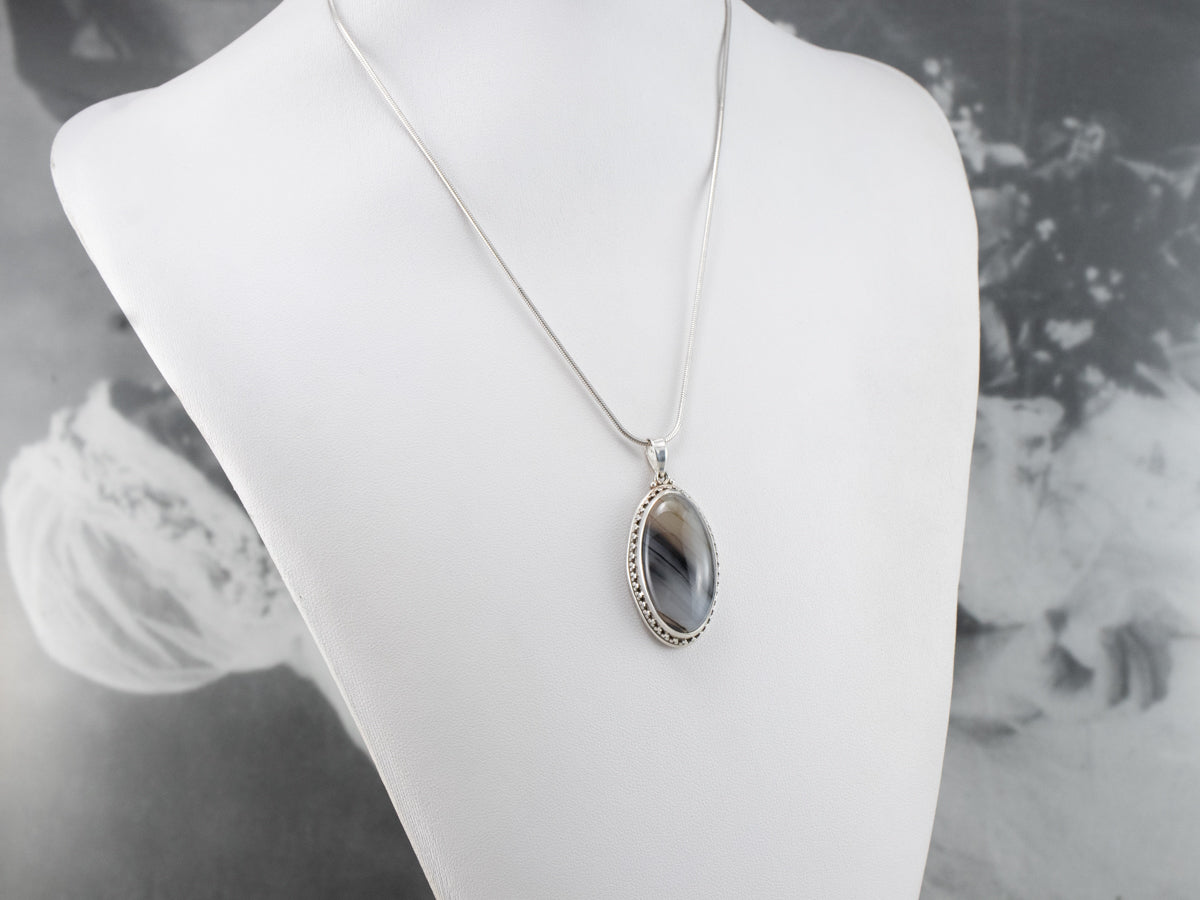Sterling Silver Montana Agate Pendant