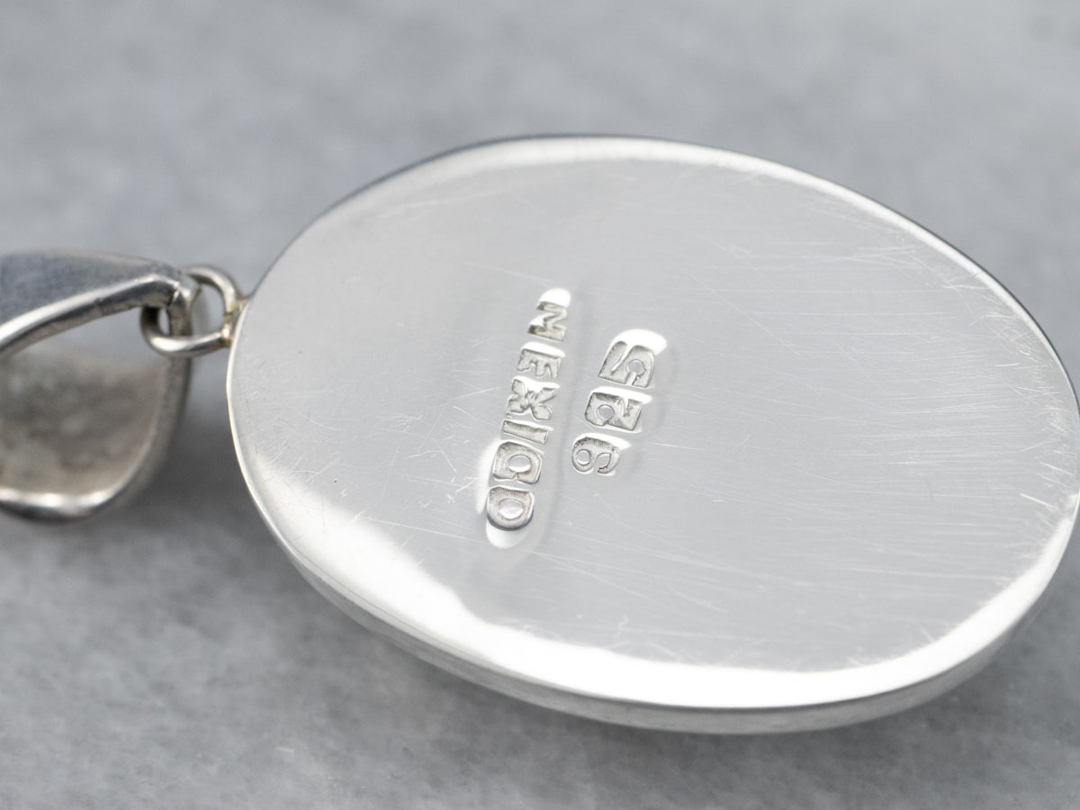 Sterling Silver Unisex Chrysocolla Pendant