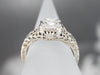 Art Deco Old Mine Cut Diamond Solitaire Engagement Ring
