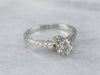 Engraved Diamond Engagement Ring