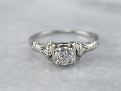 Jabel Art Deco Diamond Engagement Ring