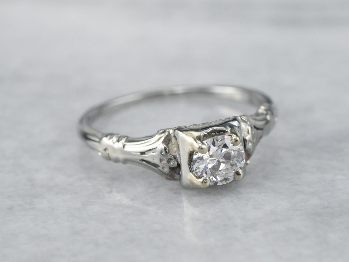 Jabel Art Deco Diamond Engagement Ring