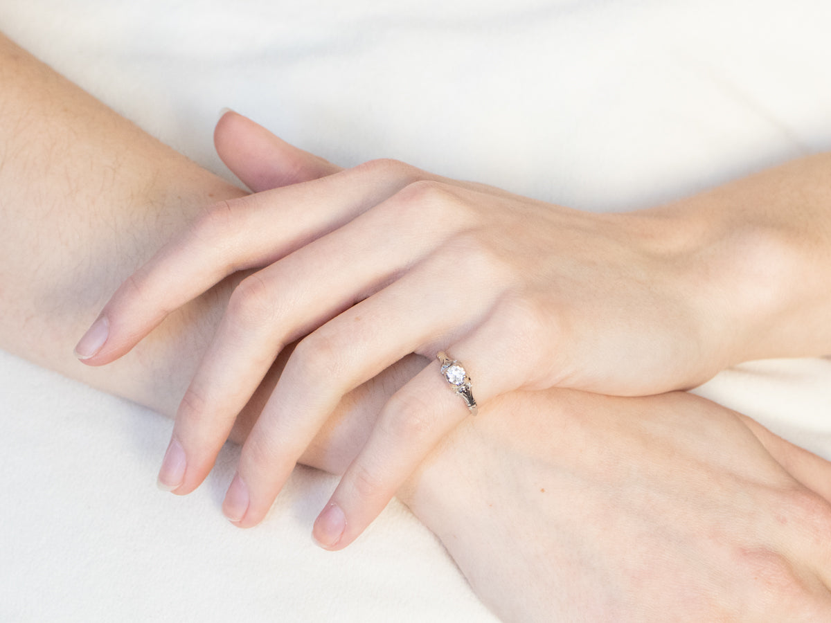 Jabel Art Deco Diamond Engagement Ring